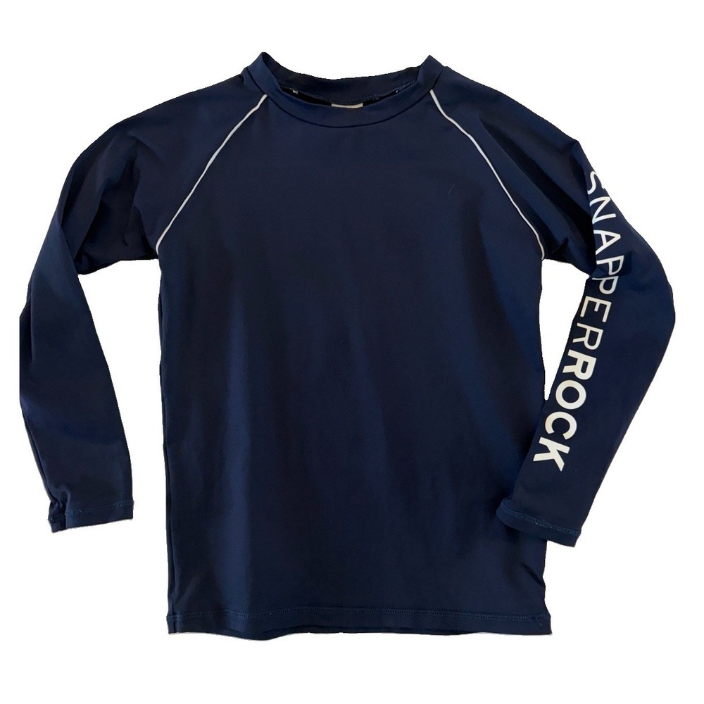 Snapper Rock Boys Long Sleeve Navy Blue Rash Guard Size 7-8 Swim Rashguard